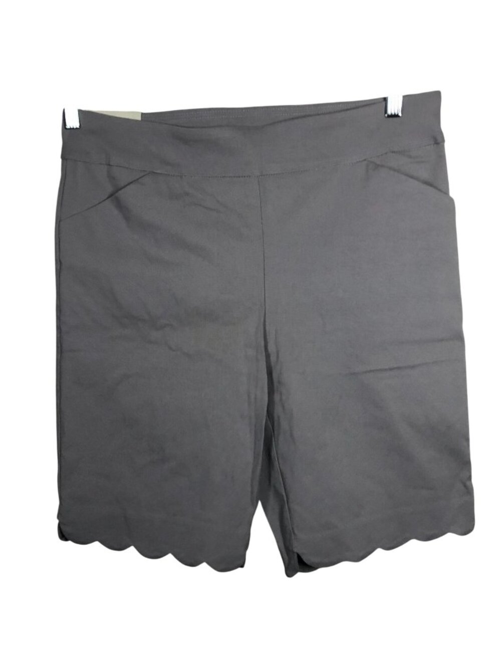 NWT Coral Bay Womens Favorite Fit Bermuda Shorts Sz 12P Gray Mid Rise